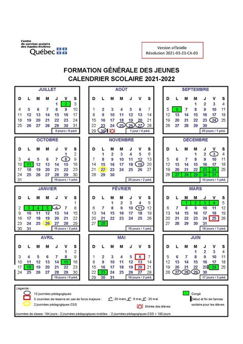 cssmi calendrier